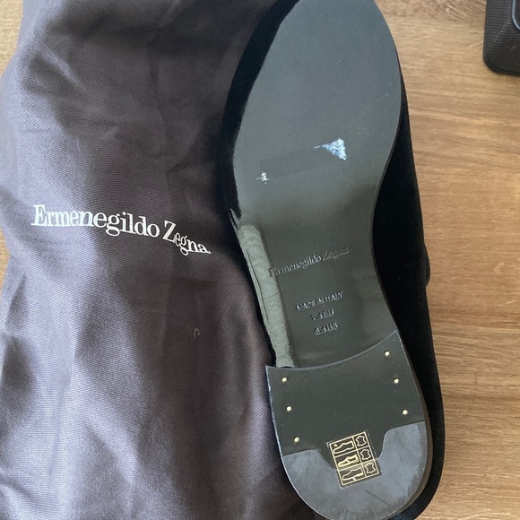 Ermenegildo Zegna Black Velvet Tassel Loafers